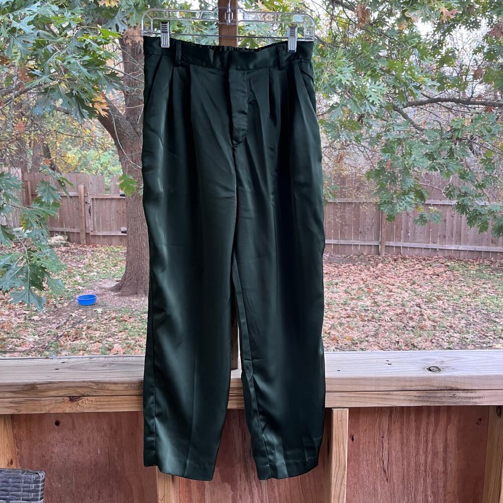 Jason Wu Women's Dark Green Satin Pants Size 2